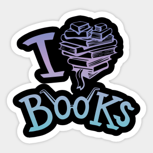 I Love Books (gradient version) Sticker